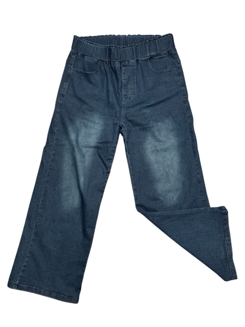 Wide-Leg Jeans in Dark Denim Blue